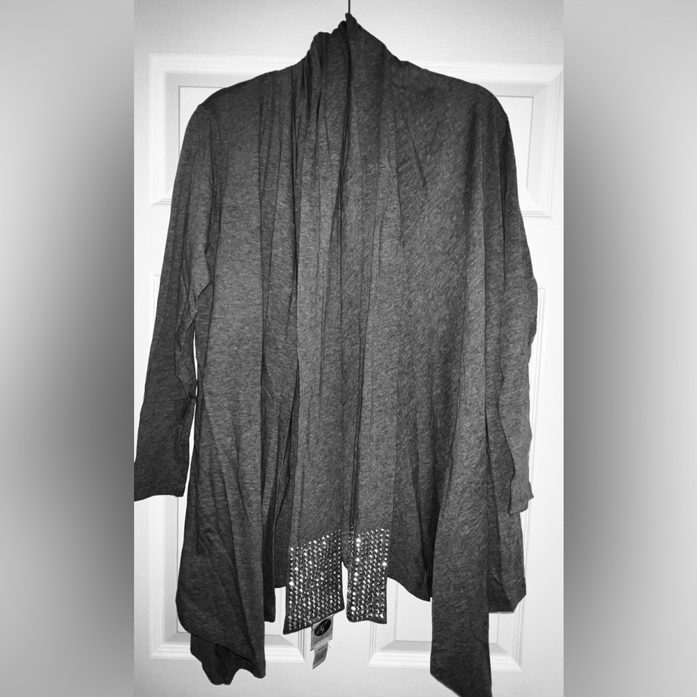 🩶 DG2 LONG SLEEVE WATERFALL JACKET WITH MATCHING SCARF